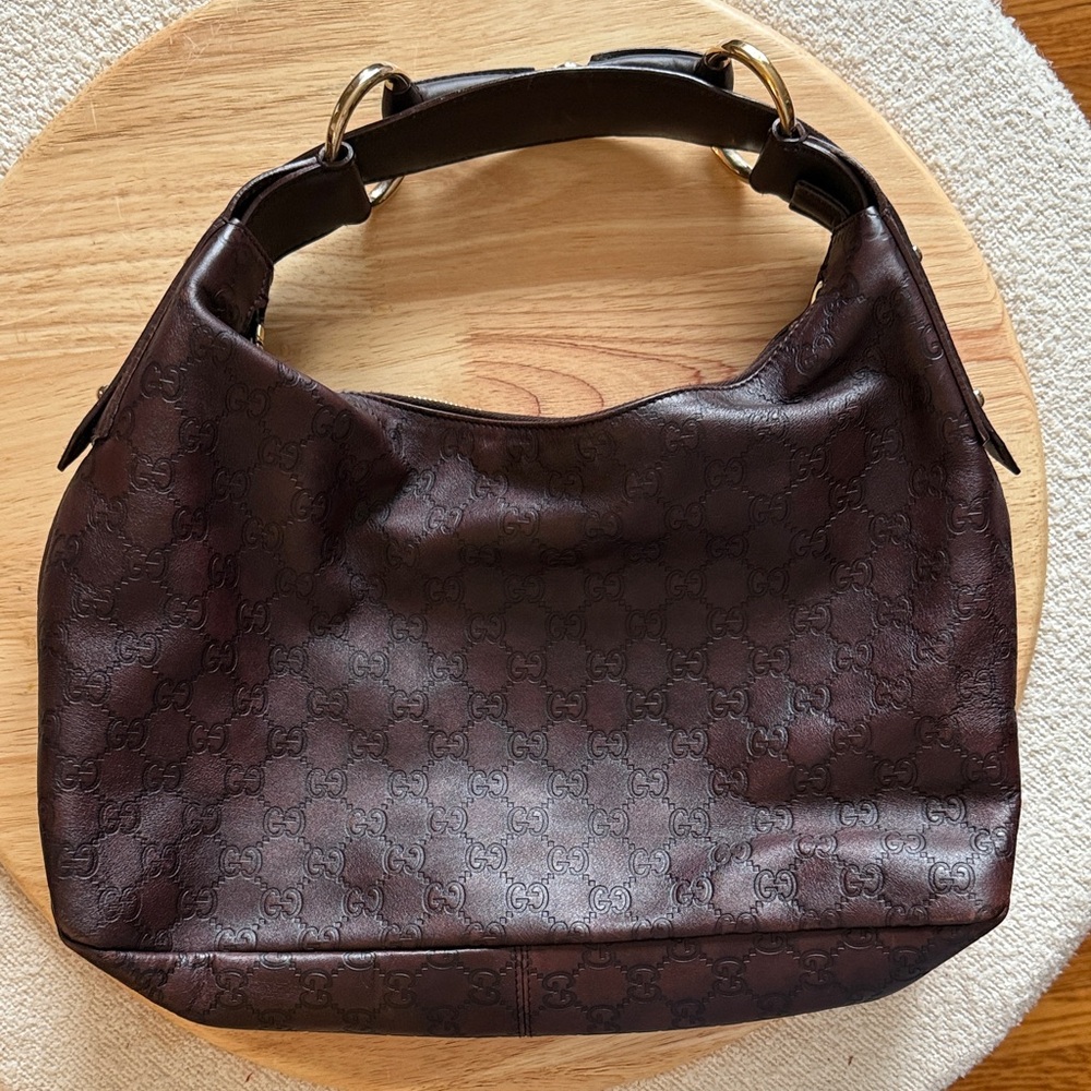 Gucci Brown guccissima horsebit hobo